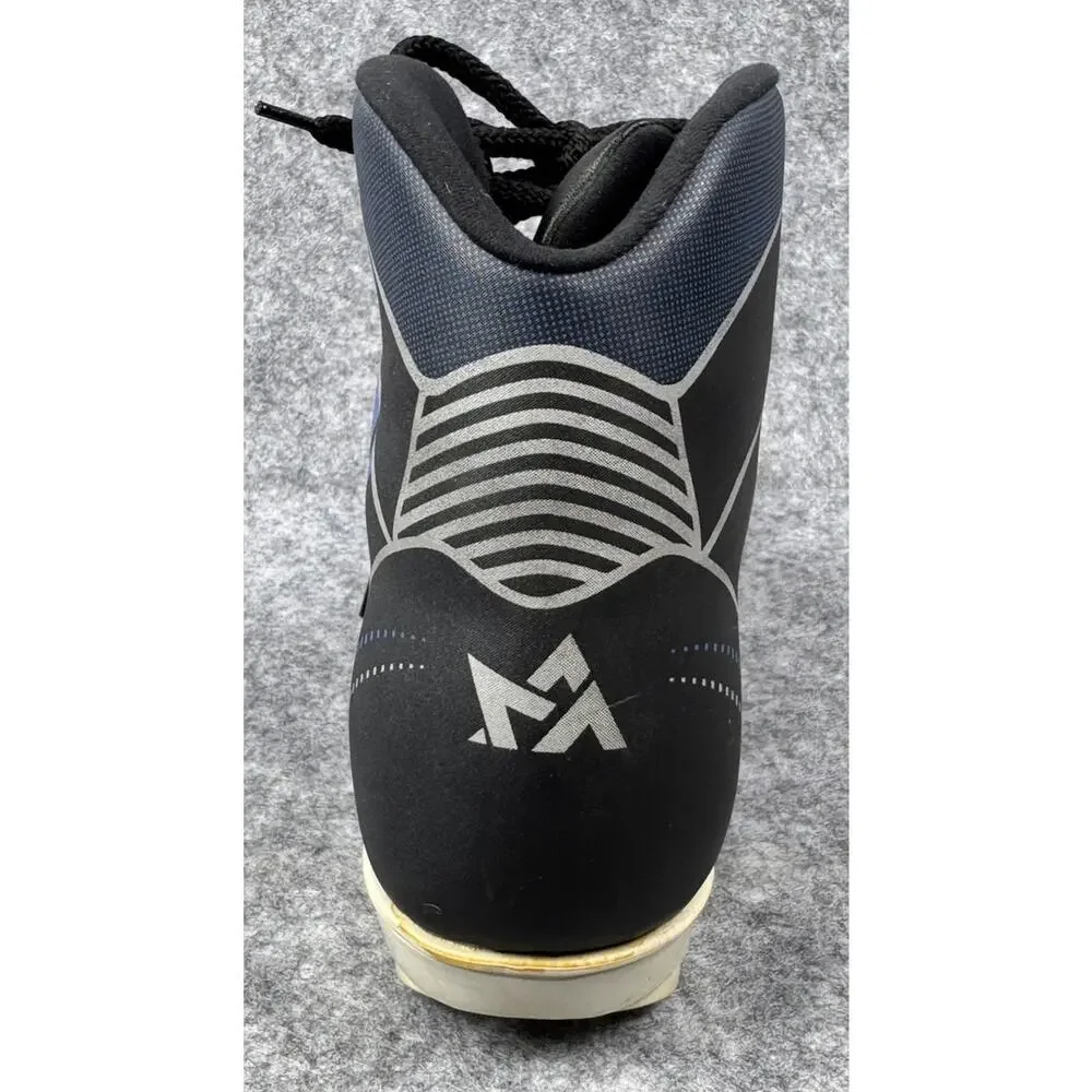 Vintage Meindl Cross Country Ski Boots Black Blue Lace Up Nordic Touring